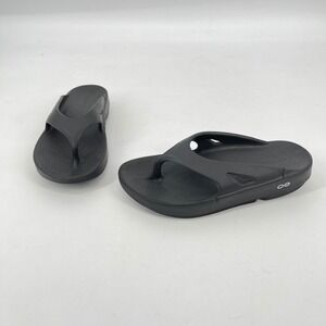 OOFOS OOriginal Recovery Flip Flops Black Thong Sandals Womens 9 EU 39